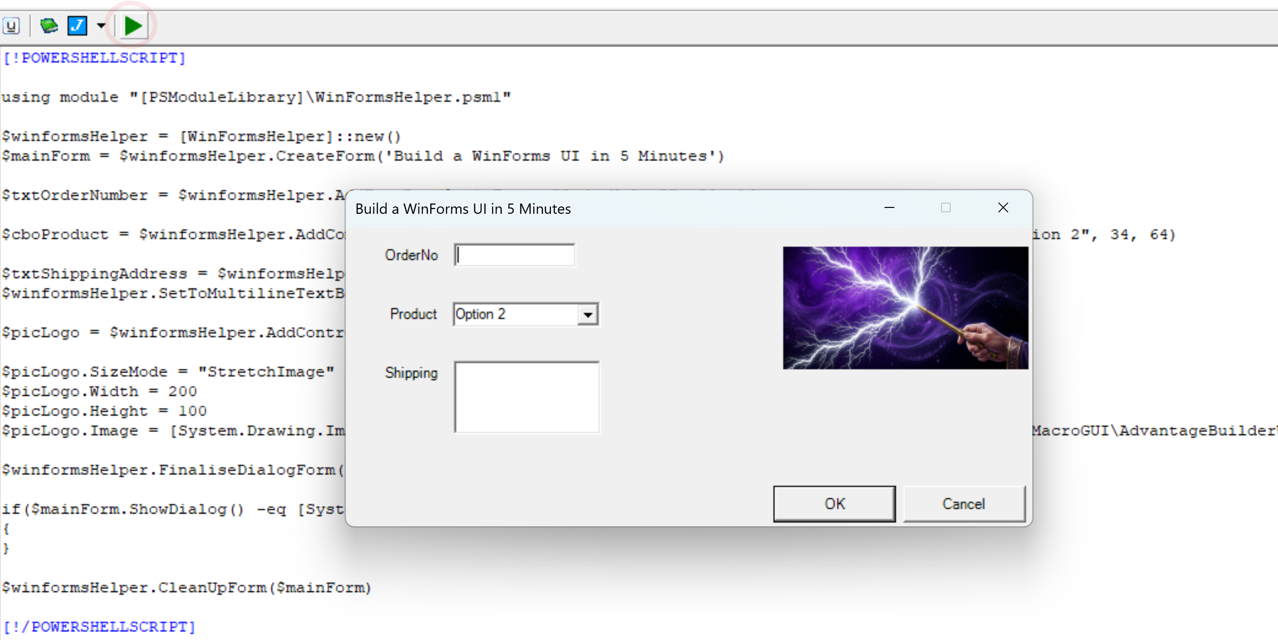 Final WinForms form